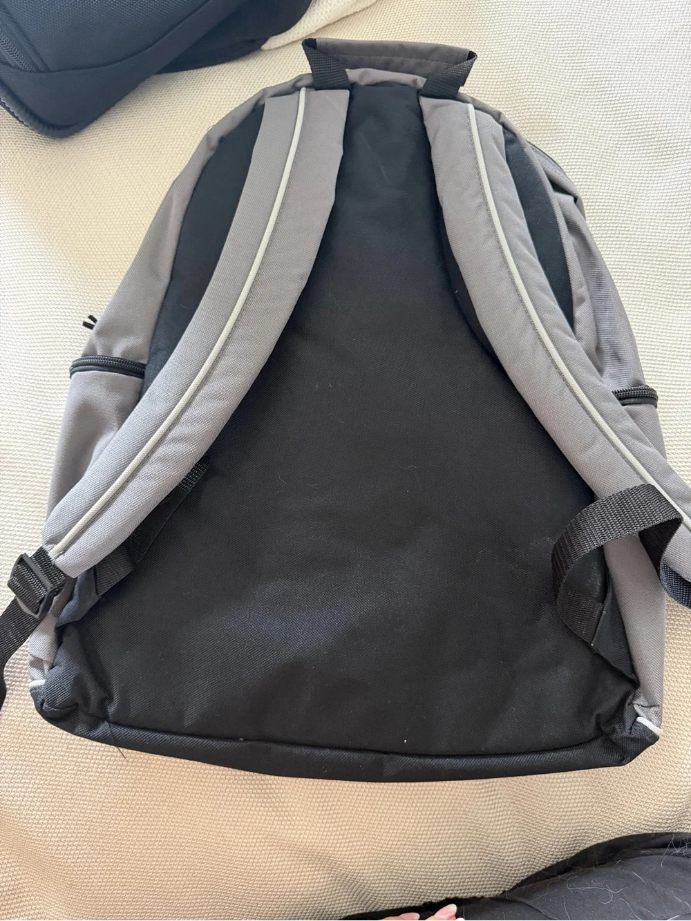 Tag Heuer Gray and Black Logo Backpack with Green & Red Badge